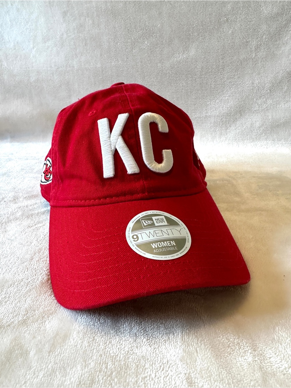 New Era Women's KC Red Baseball Cap with White Embroidery